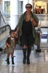 Kim Kardashian walks with her daughter North West in LA