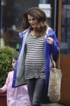 Pregnant Keri Russell out in NYC with her kids