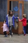 Pregnant Keri Russell steps out with her kids Willa and River Ryder Dreary
