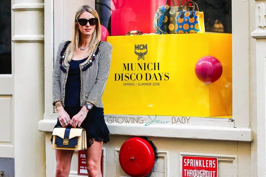 Pregnant Nicky Hilton poses for MCM in SoHo