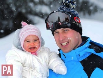 Prince William with Princess Charlotte March 2016