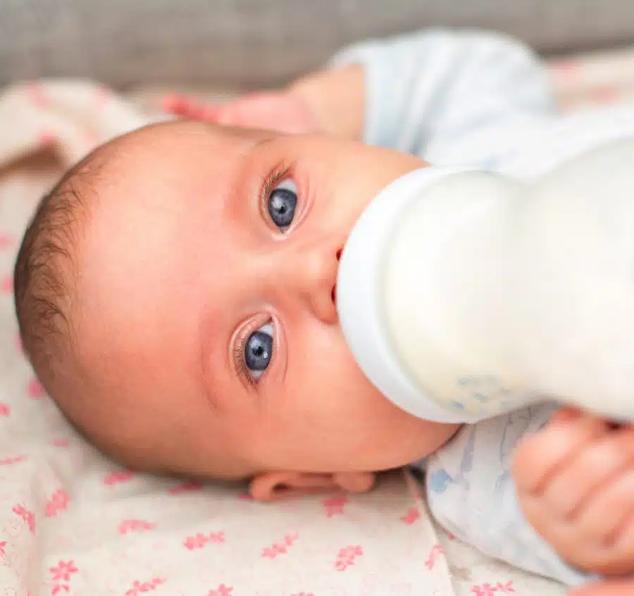 baby drinking a bottle