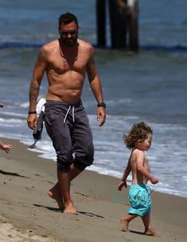 Brian Austin Green with son Bodhi at the beach in Malibu