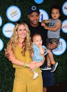 Cacee Cobb and Donald Faison with kids Wilder and Rocco at SafeKids Day