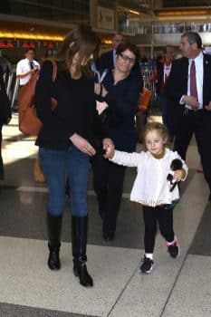 Carla Bruni, Giulia Sarkozy arrive at LAX