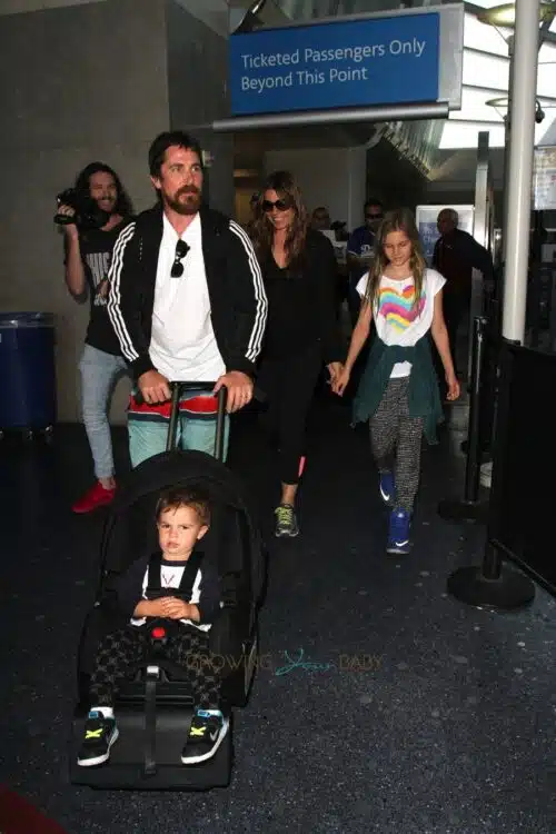 Christian Bale at LAX with son Joseph