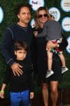 Cobi Jones with wife Kim Reese and kids at Kids Safe Day