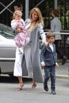 Gisele Bundchen leaving the Church of St. Thomas in NYC with kids Ben and Vivian