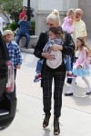 Gwen Stefani leaves church with her kids Kingston, Zuma and Apollo Rossdale