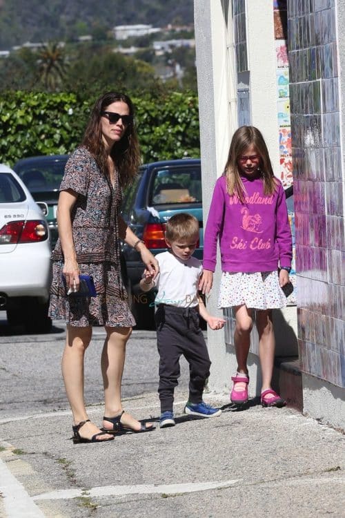 Jennifer Garner attends church with son Sam and daughter Violet on her birthday