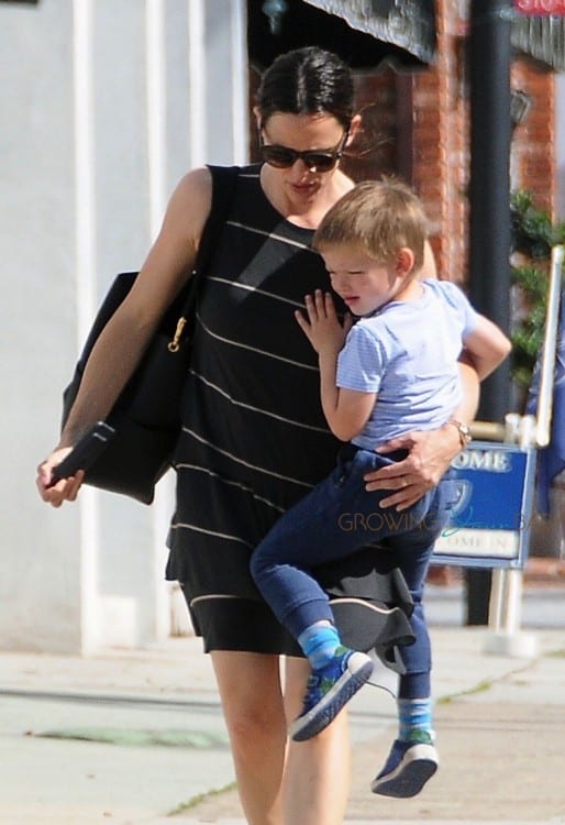 Jennifer Garner leaves church with son Samuel Affleck