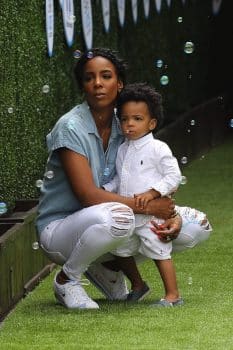 Kelly Rowland takes her son to "Safe Kids Day"