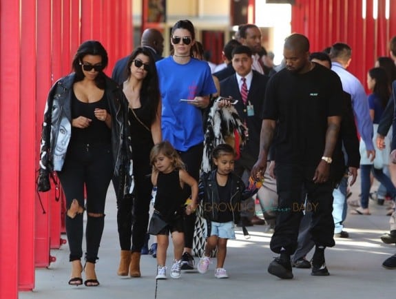 Kim Kardashian, Kanye West, Kourtney Kardashian, Kendall Jenner, North West and Penelope Disick at LACMA