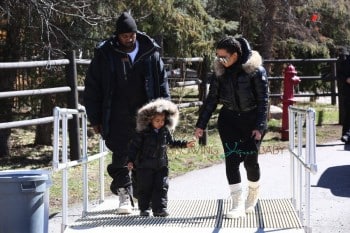 Kim Kardashian and Kanye West with daughter North in Vail Colorado
