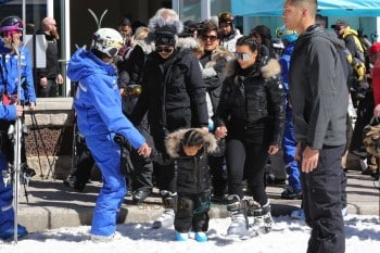 Kim Kardashian hits the slopes in Vail Colorado with sister Khloe and daughter North West