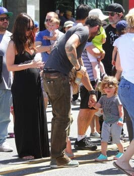 Pregnant Megan Fox and Brian Austin Green at the market with son Noah