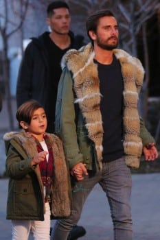 Scott Disick out shopping in Vail Colorado with son Mason
