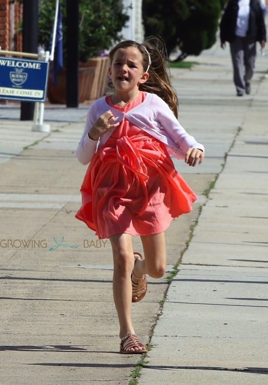 Seraphina Affleck leaves church with her mom and siblings