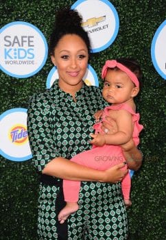 Tamera Mowry with daughter Ariah Housely at Safe Kids event