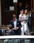 Tom Brady and wife Gisele Bundchen leaving the Church of St. Thomas in NYC with kids Ben and Vivian