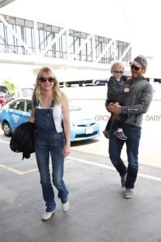 Anna Faris, Chris Pratt and Son Jack Depart LAX Airport