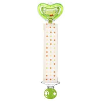 Image of recalled m rattle pacifier and clip