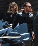 John Leged and Chrissy teigen arrive at Nubu for a lunch date with Kim and Kanye