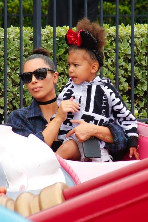 Kim Kardashian and North West at Disneyland