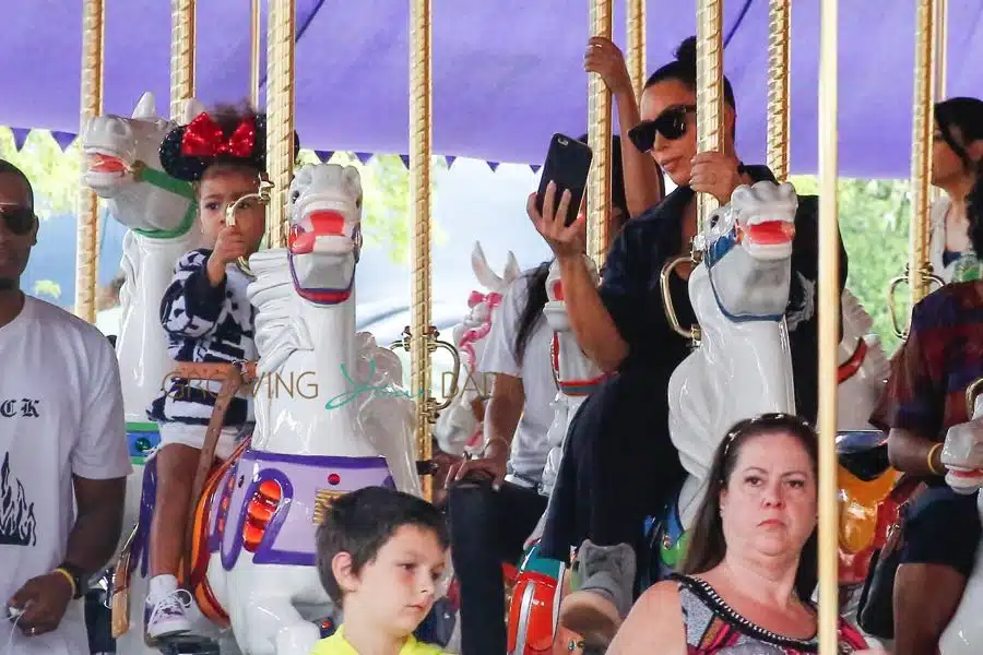 Kim Kardashian and North West at Disneyland
