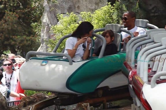 Kourtney Kardashian rides a roller coaster with son Mason at Disneyland