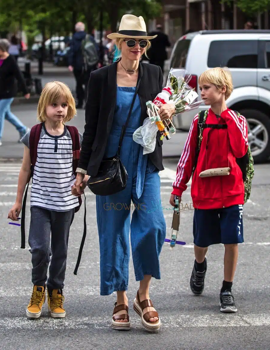 Naomi Watts out in NYC with her sons Alexander and Sam Schreiber