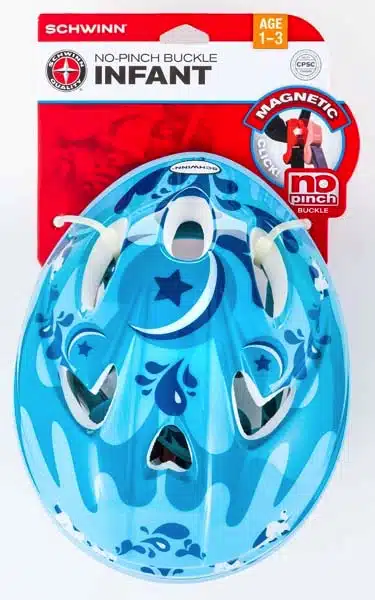 Recalled Pacific Cycle Magnetic No-Pinch Buckle infant bicycle helmets