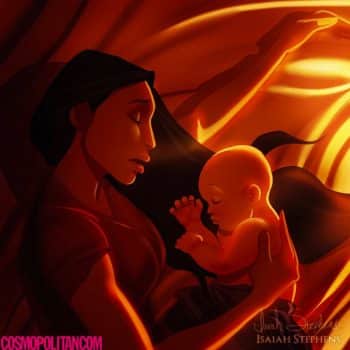 Pocahontas imagined as a mom