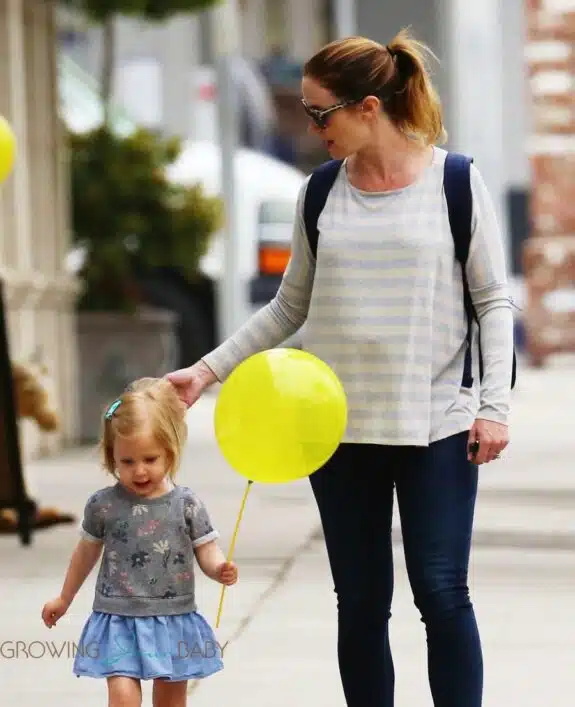 Pregnant Emily Blunt Takes Her Daughter Hazel To Get A Haircut