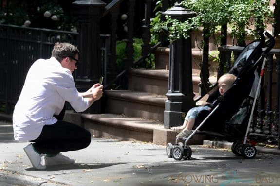 Dave Gardner and son Sailor out in NYC