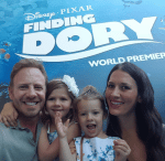 Erin and Ian Ziering with daughters Mia and Penna at the Finding Dory premiere