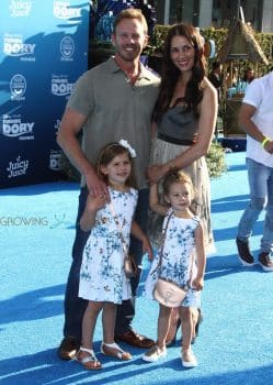 Ian and Erin Ziering with their daughters at the Finding Dory Premiere