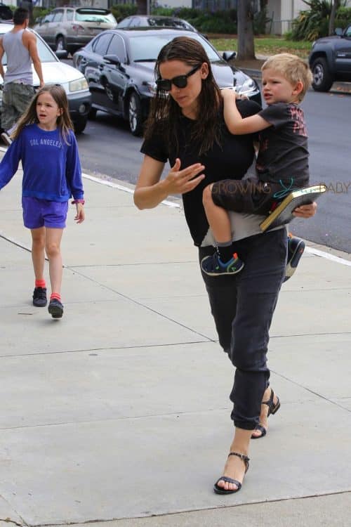 Jennifer Garner at Church with her son Sam Affleck