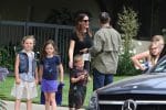 Jennifer Garner is spotted leaving church with her children Violet, seraphina and Sam Affleck