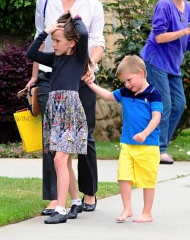 Jennifer Garner leaves SUnday Service with her kids Seraphina and Samuel Affleck