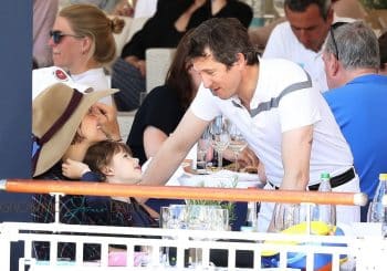 Marion Cotillard and son Marcel with partner Guillaume Canet at the Longines Athina Onasis tournament