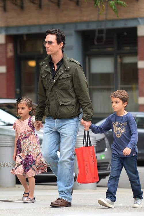 Matthew Mcconaughey steps out in NYC with kids Levi and Vida