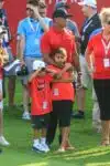 Tiger Woods attends the Quicken Loans National PGA Golf Tournament with his daughter Sam and son Charlie