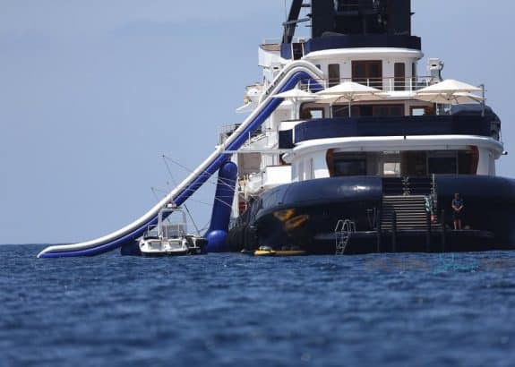 James Packer's Yacht Arctic P in Capri, Italy