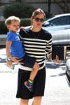 Jennifer Garner arrives at church with her son Sam Affleck