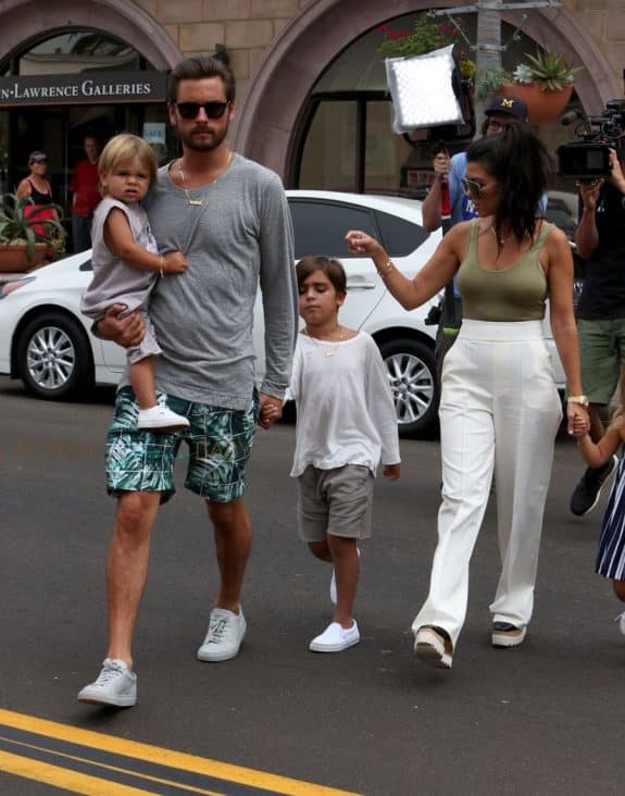 Kourtney Kardashian, Scott Disick with sons Mason and Reign Disick in San Diego