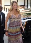 Pregnant Blake Lively arrives back at her hotel in NYC