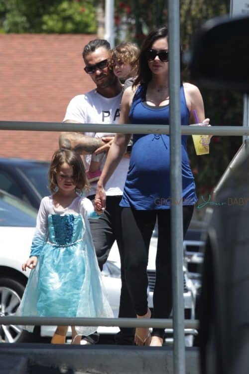 Pregnant Megan Fox & Brian Austin Green Out With Their Kids In Studio City