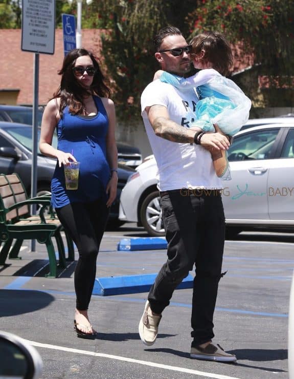 Pregnant Megan Fox & Brian Austin Green Out With Their Kids In Studio City