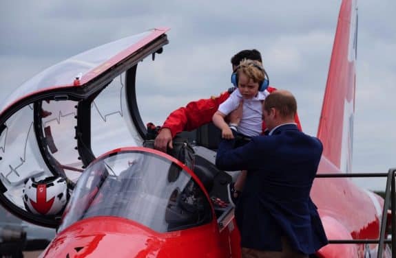 Prince George and his dad the Duke of Cambridge at the RIAT AIRSHOW